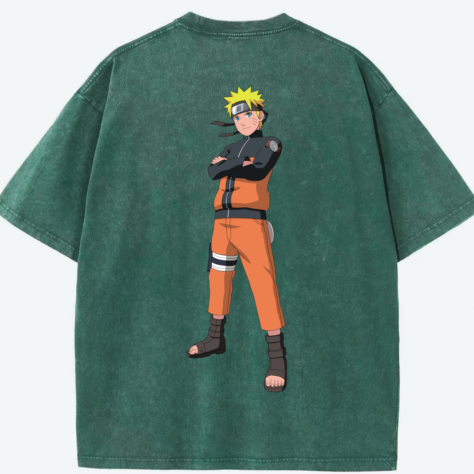 （画像用） NARUTO -ナルト- うずまき ナルト Uzumaki Naruto 綿100% ヴィンテージ風 半袖Tシャツ（背面プリント）